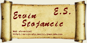 Ervin Stojančić vizit kartica
